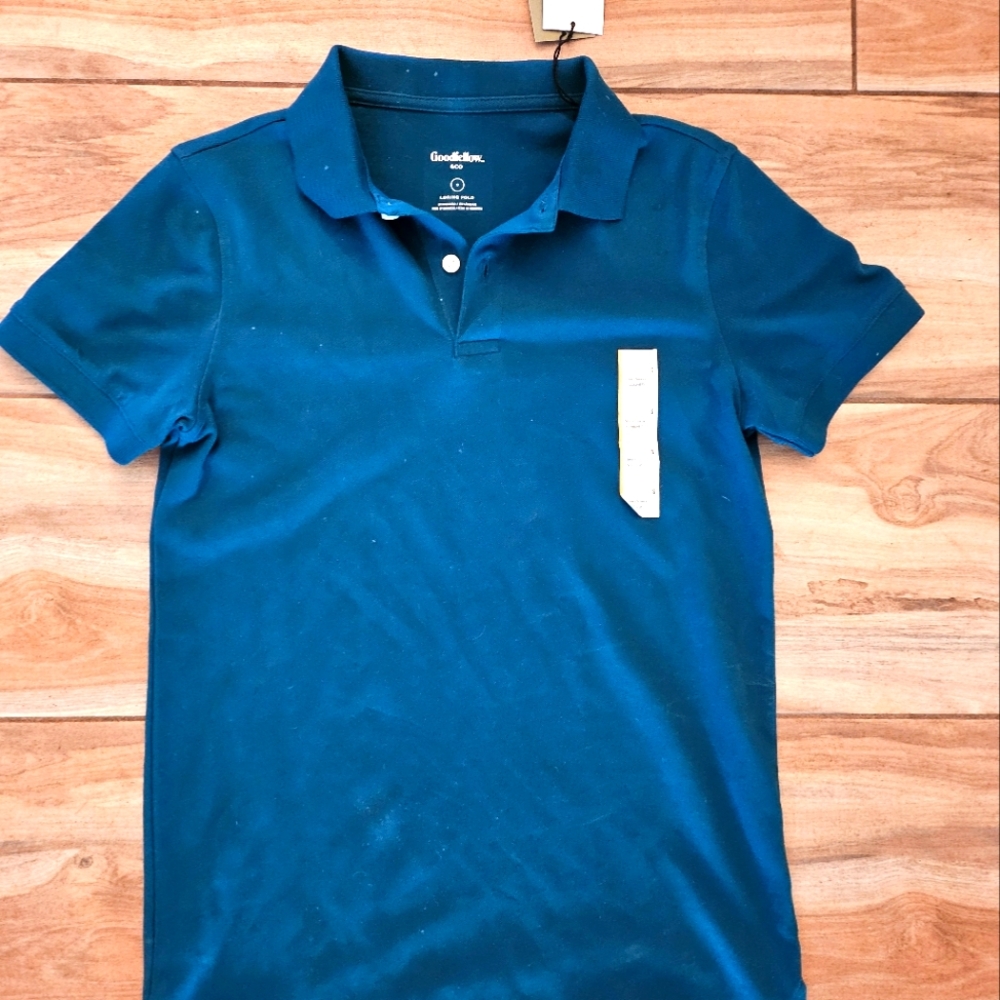 Goodfellow solid navy blue polo Loring Polo size medium NWt